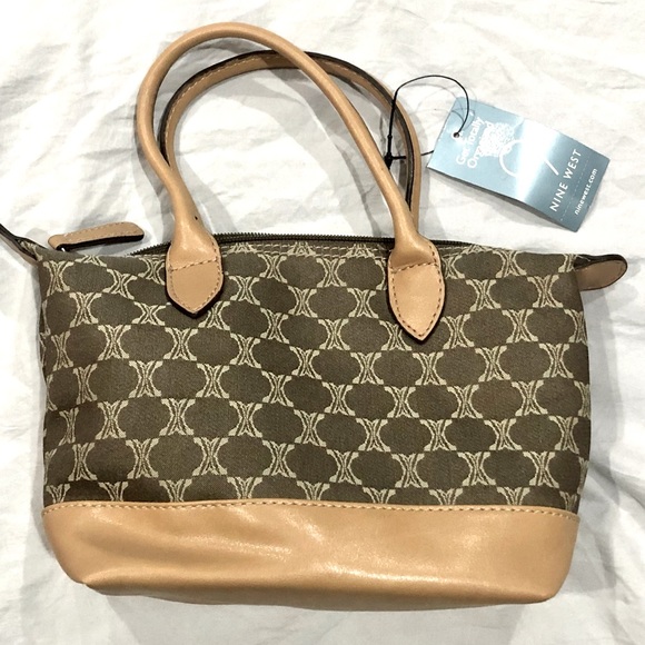 🦋NINE WEST organized natural color handbag w/crossbody strap size9x6 NWT - Picture 5 of 13
